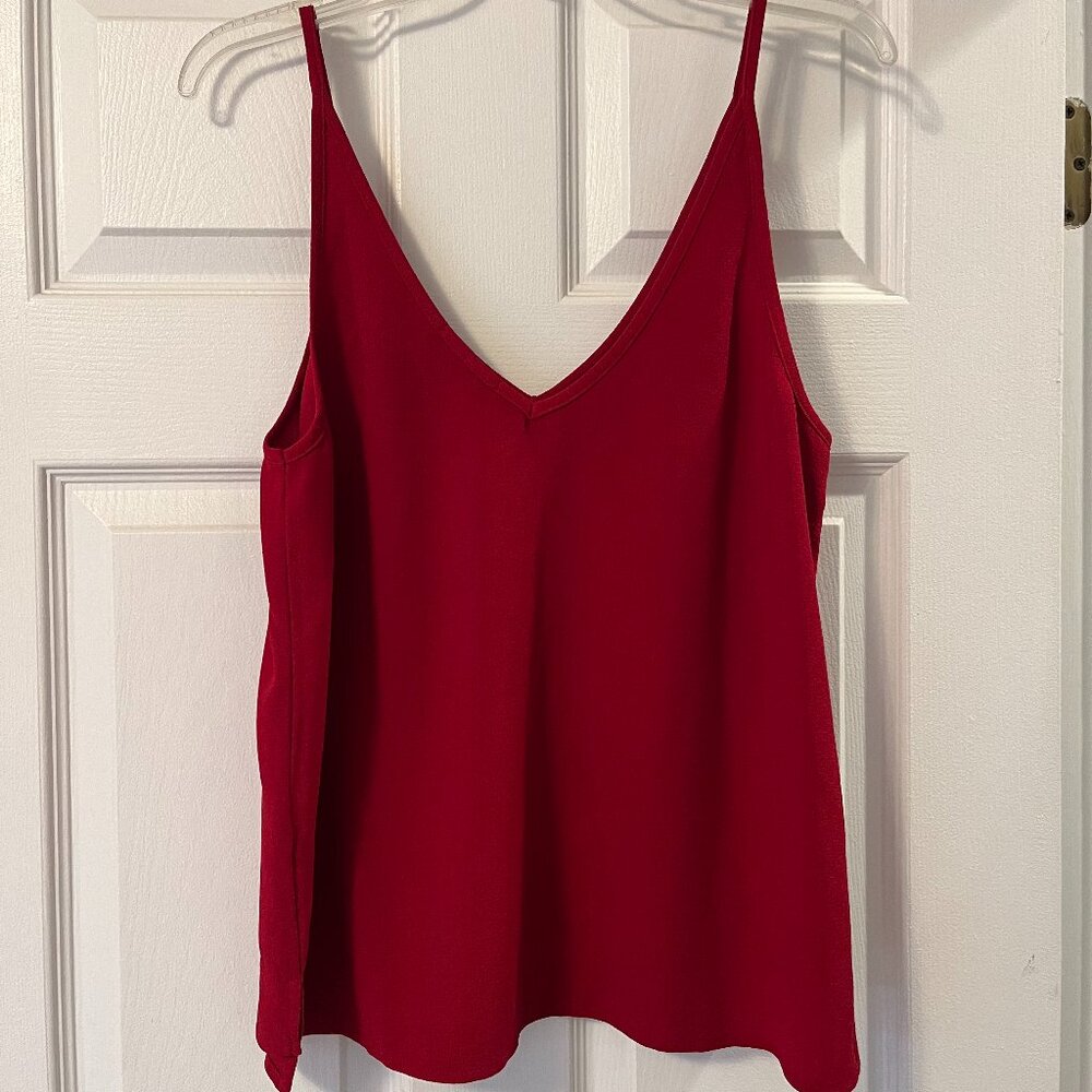 Red Double V-neck Tank Top - Original American Apparel (MADE IN USA)